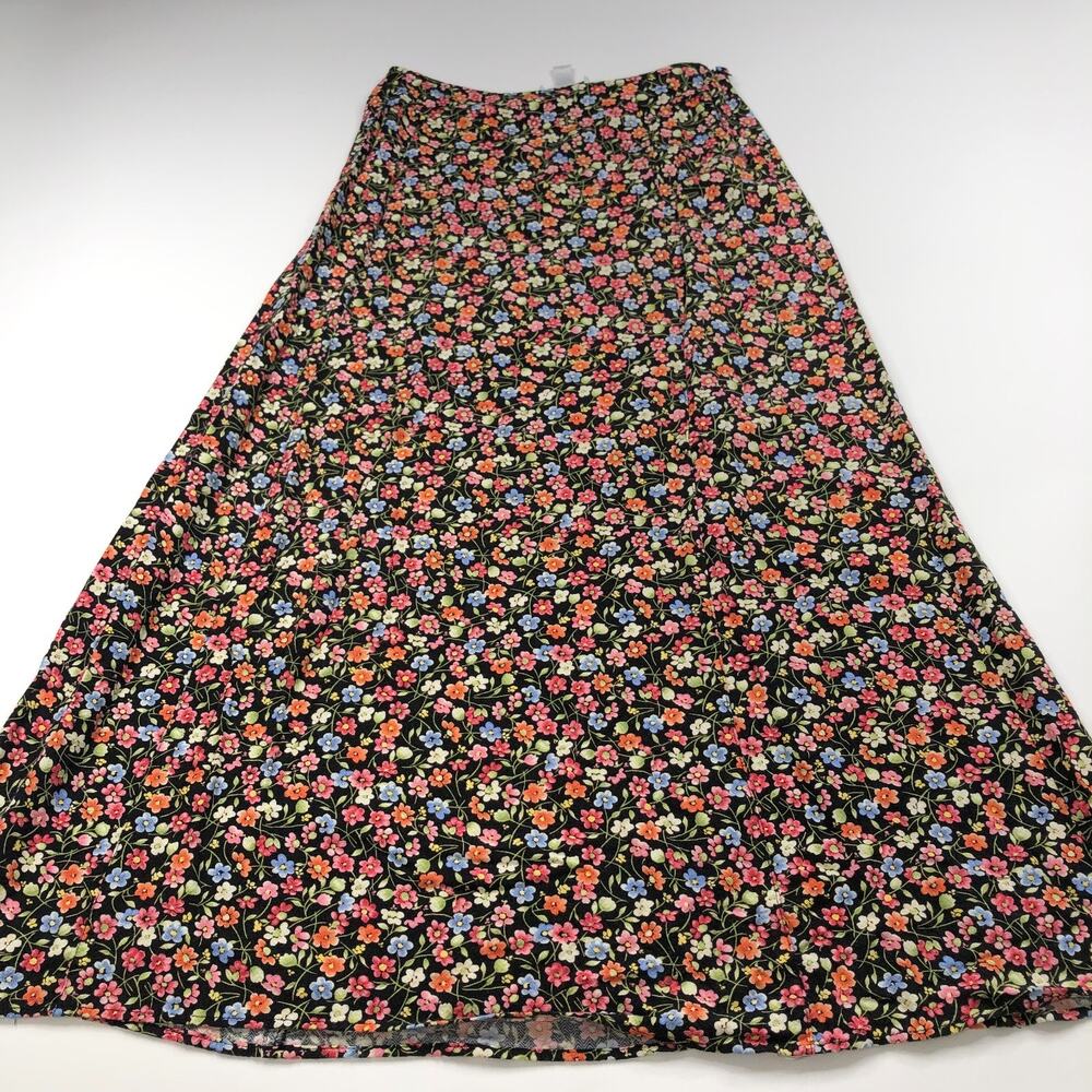 Talbots 6 (Fits 28In) Vintage VTG 100% Rayon Floral Maxi Skirt Pull On PLS READ